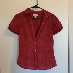 Red Button Down Top